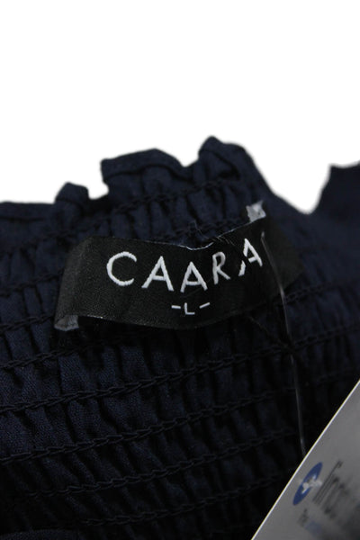 Caara Women Maxi Dress Blue Sleeveless Square Neck Bohemian Long Size L