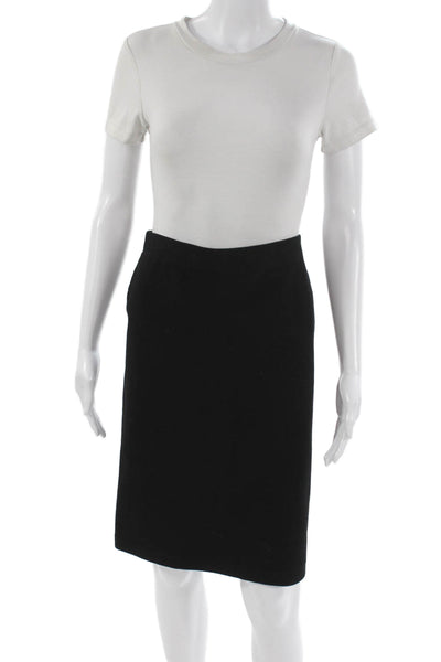 Vince Women Straight Pencil Skirt Black Viscose Solid Size L