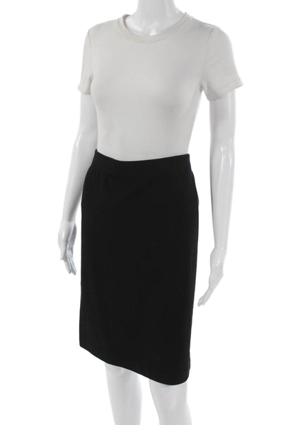 Vince Women Straight Pencil Skirt Black Viscose Solid Size L
