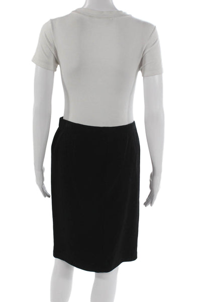 Vince Women Straight Pencil Skirt Black Viscose Solid Size L