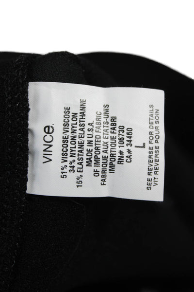Vince Women Straight Pencil Skirt Black Viscose Solid Size L