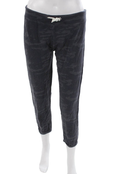 Monrow Women Cropped Camouflage Gray Drawstring Pants Size M