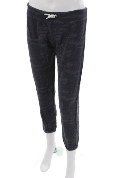 Monrow Women Cropped Camouflage Gray Drawstring Pants Size M