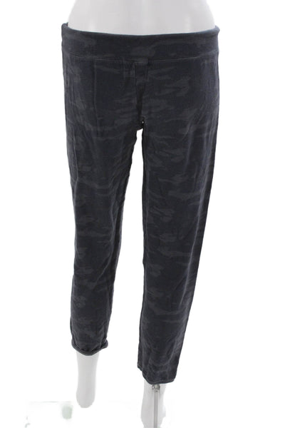 Monrow Women Cropped Camouflage Gray Drawstring Pants Size M