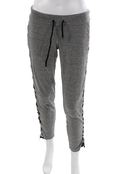 Monrow Women Gray Drawstring Jogger Pants Size S