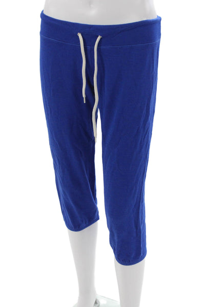 Monrow Womens Capri Pants Blue Drawstring Polyester Size XS
