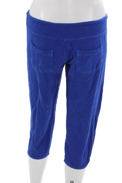 Monrow Womens Capri Pants Blue Drawstring Polyester Size XS