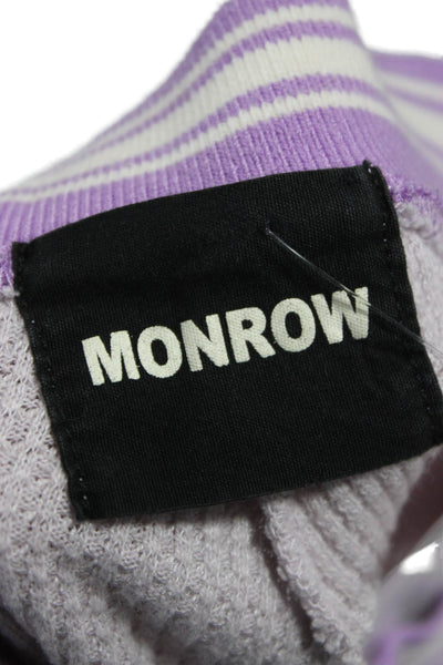 Monrow Women Ankle Purple Leggings 50% Polyester Solid Size L