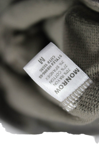 Monrow Women Cropped Camouflage Drawstring Pants Gray Rayon Size M