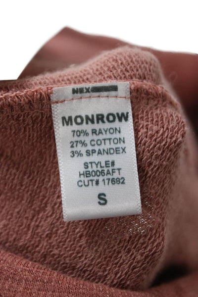 Monrow Womens Brown Drawstring Sweatpants Rayon Cotton Spandex Size S
