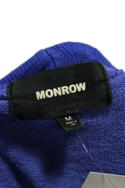 Monrow Womens Pullover Blue Rayon Long Sleeve Round Neck Size M