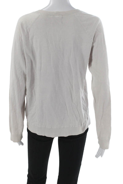 Monrow Women Gray Polyester Pullover Crew Neck Long Sleeve California Size L