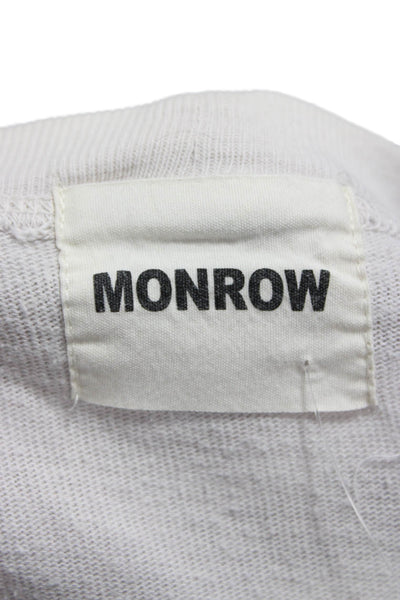 Monrow Women Gray Polyester Pullover Crew Neck Long Sleeve California Size L