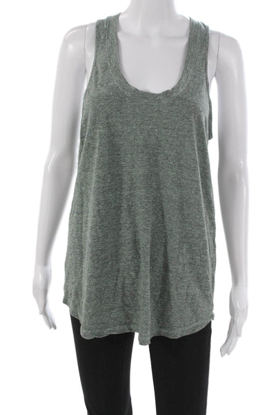 Monrow Womens Basic Scoop Neck Sleeveless Tank Green Size S
