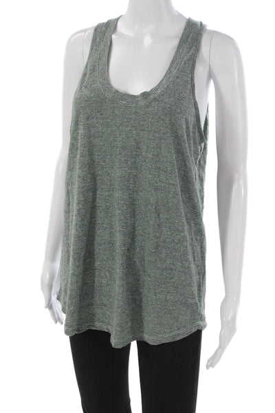 Monrow Womens Basic Scoop Neck Sleeveless Tank Green Size S