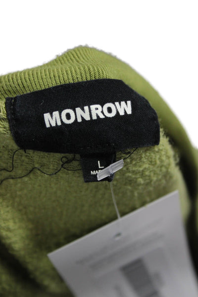 Monrow Womens Pullover V-Neck Long Sleeve Rayon Green Size L