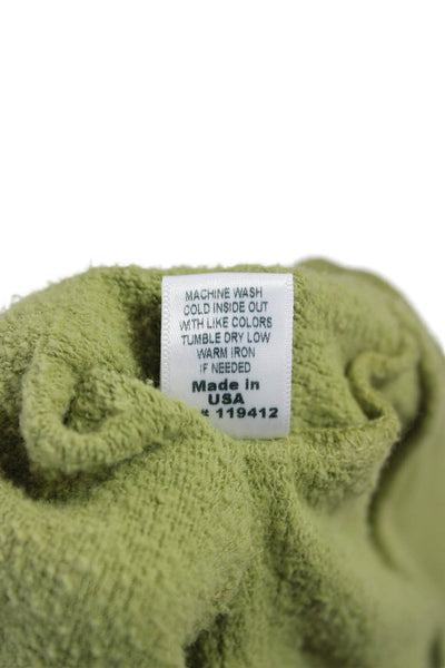 Monrow Womens Pullover V-Neck Long Sleeve Rayon Green Size L
