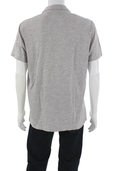 Theory Mens Gray Polo Shirt Short Sleeve Collared Size XL