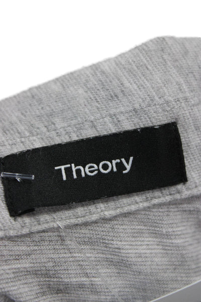 Theory Mens Gray Polo Shirt Short Sleeve Collared Size XL