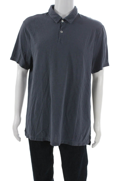 Standard James Perse Mens Gray Collared Short Sleeve Polo Cotton Size 3