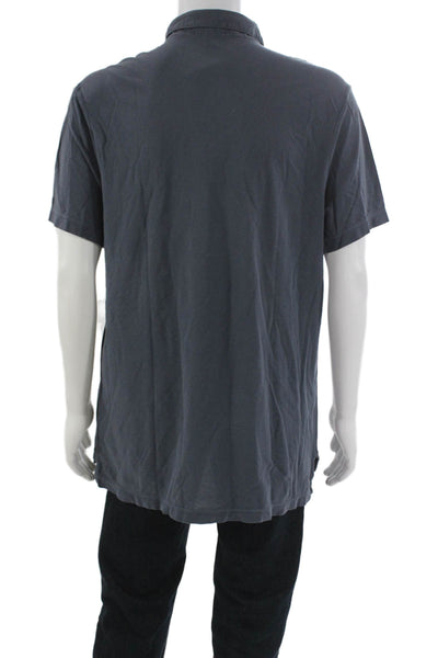 Standard James Perse Mens Gray Collared Short Sleeve Polo Cotton Size 3