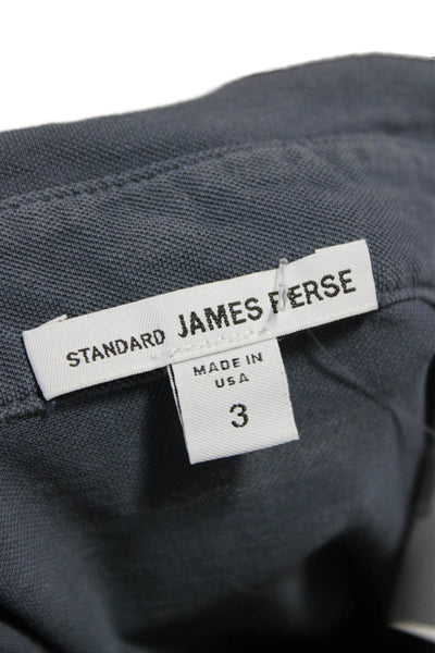Standard James Perse Mens Gray Collared Short Sleeve Polo Cotton Size 3