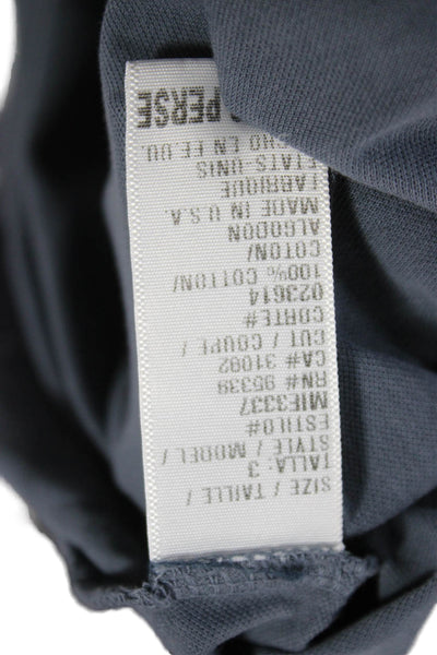 Standard James Perse Mens Gray Collared Short Sleeve Polo Cotton Size 3