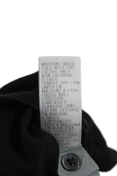 Standard James Perse Mens Polo Shirt Black Short Sleeve Cotton Size 3