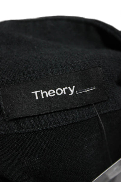 Theory Mens Polo Shirt Black Modal Collared Short Sleeve Size XL