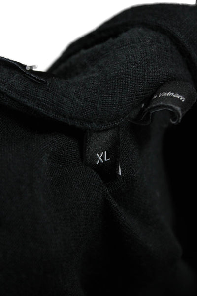 Theory Mens Polo Shirt Black Modal Collared Short Sleeve Size XL