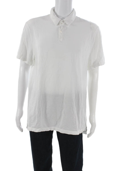 Standard James Perse Mens White Cotton Short Sleeve Shirt Size 3