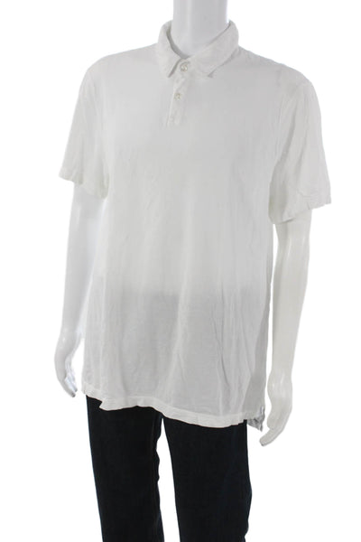 Standard James Perse Mens White Cotton Short Sleeve Shirt Size 3