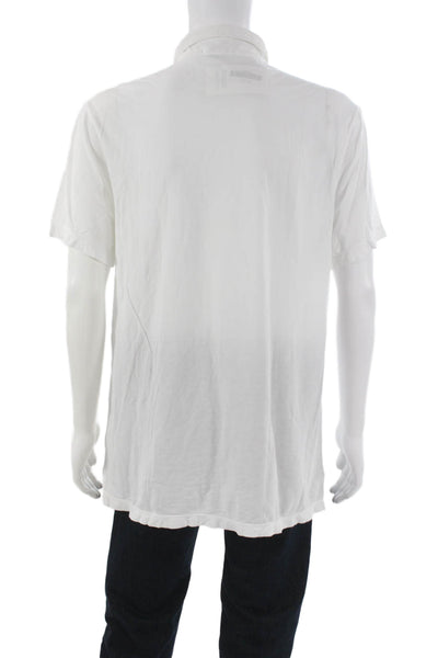 Standard James Perse Mens White Cotton Short Sleeve Shirt Size 3