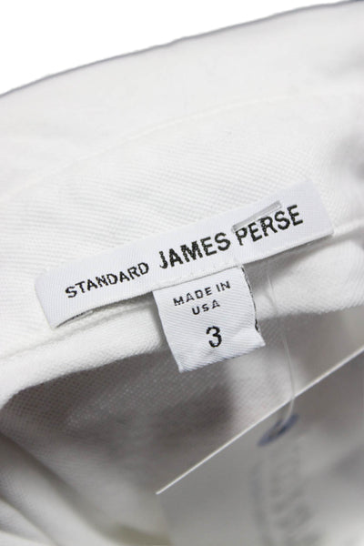Standard James Perse Mens White Cotton Short Sleeve Shirt Size 3