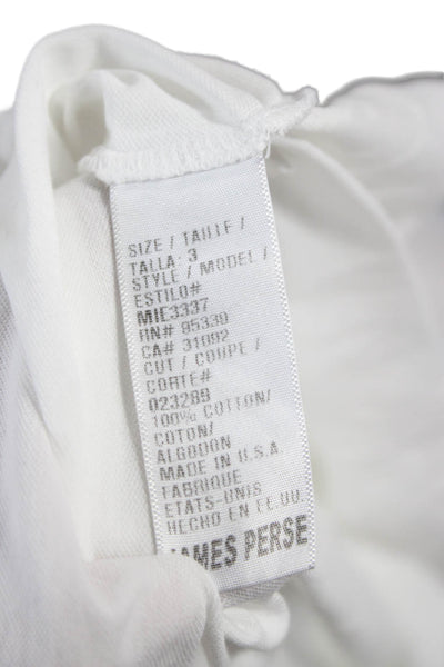 Standard James Perse Mens White Cotton Short Sleeve Shirt Size 3