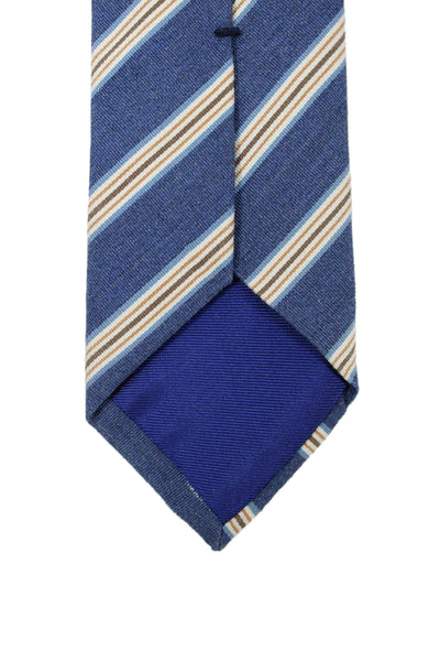 Peter Elliot Mens Silk Blend Striped Skinny Necktie Blue Multi Colored