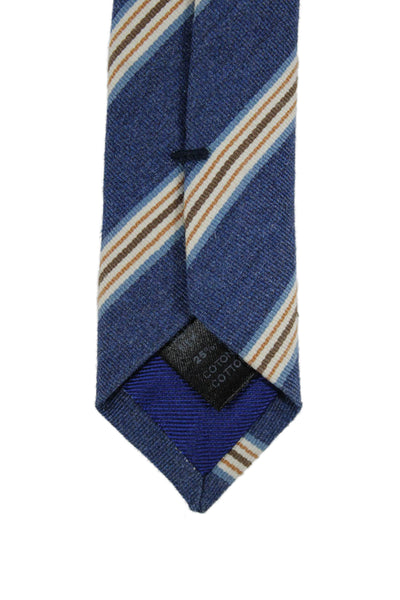 Peter Elliot Mens Silk Blend Striped Skinny Necktie Blue Multi Colored