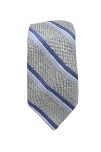 Peter Elliot Mens Silk Blend Skinny Width Necktie Blue