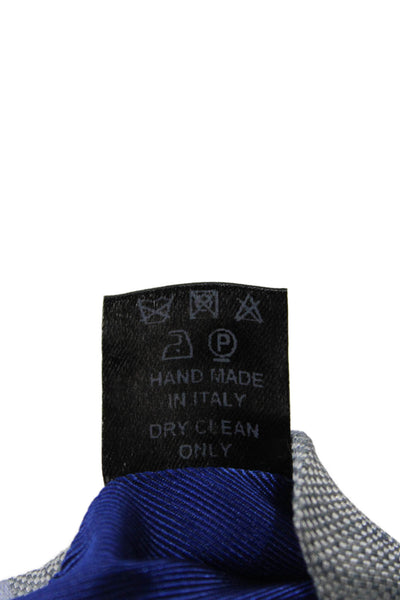 Peter Elliot Mens Silk Blend Skinny Width Necktie Blue