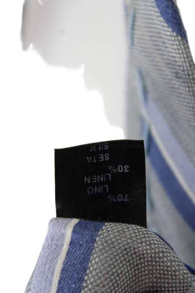 Peter Elliot Mens Silk Blend Skinny Width Necktie Blue