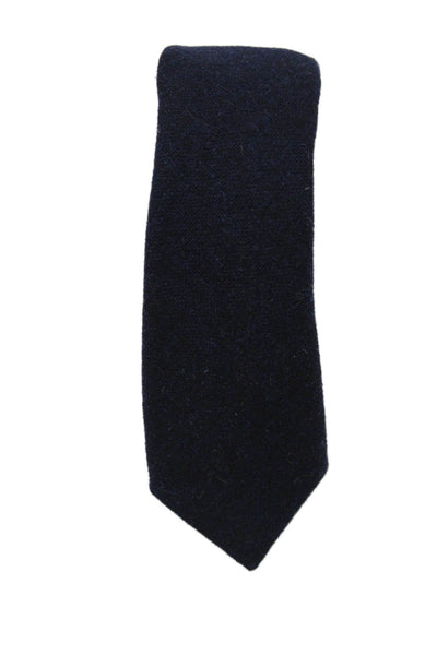 Peter Elliot Mens Skinny Necktie Navy Blue Wool Blend