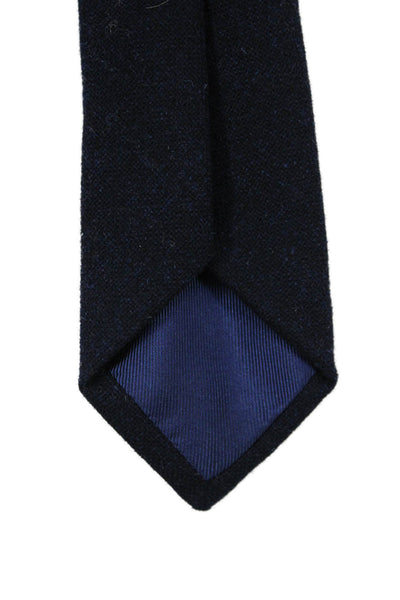 Peter Elliot Mens Skinny Necktie Navy Blue Wool Blend