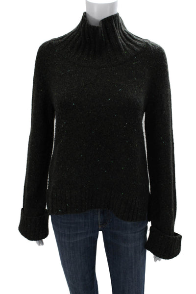 Tse Women Black Wool Turtleneck Long Sleeve Pullover Sweater Size S