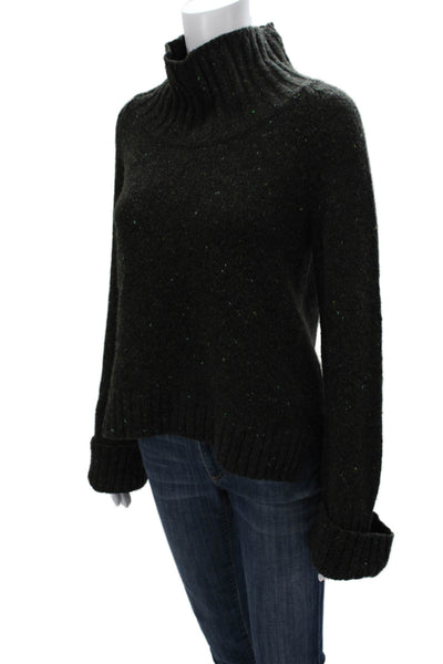 Tse Women Black Wool Turtleneck Long Sleeve Pullover Sweater Size S
