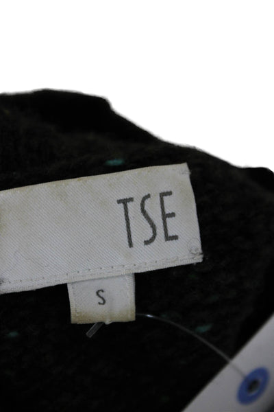 Tse Women Black Wool Turtleneck Long Sleeve Pullover Sweater Size S