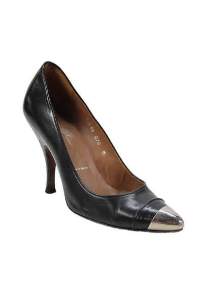 Donald J Pliner Womens Cap Toe Color Block Heels Pumps Shoes Black Size 7M
