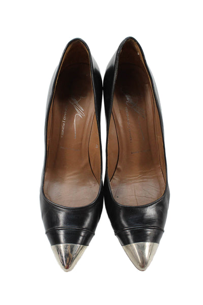 Donald J Pliner Womens Cap Toe Color Block Heels Pumps Shoes Black Size 7M