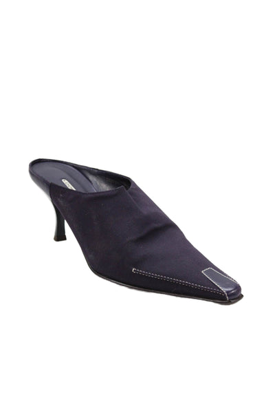 Donald J Pliner Womens Pointed Toe High Heels Mules Shoes Dark Purple Size 7.5M