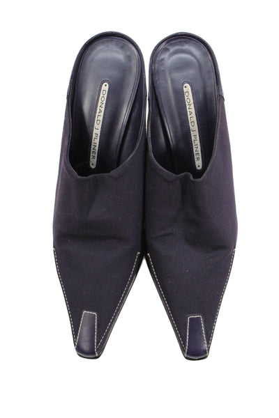 Donald J Pliner Womens Pointed Toe High Heels Mules Shoes Dark Purple Size 7.5M