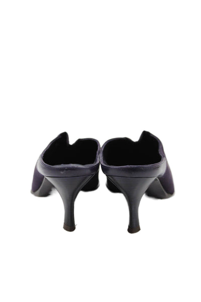 Donald J Pliner Womens Pointed Toe High Heels Mules Shoes Dark Purple Size 7.5M